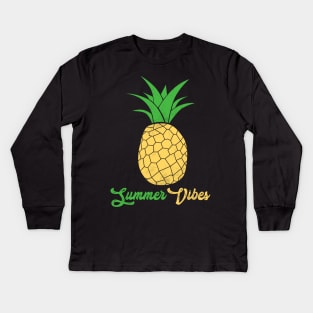 Summer Vibes Pineapple Kids Long Sleeve T-Shirt